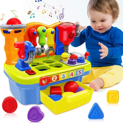 Juguetes para bebés para niños y niñas de 1 año Banco de trabajo musical de aprendizaje para niños de 1 y 2 años Regalo de cumpleaños educativo