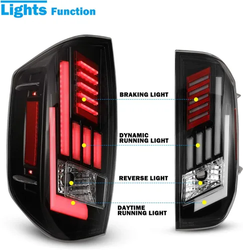 Miniatura 3 de WOLFSTORM Conjunto de repuesto de luces traseras Toyota Tundra, luces traseras LED para Toyota Tundra Pickup 2014-2021, 1 par (lente transparente)
