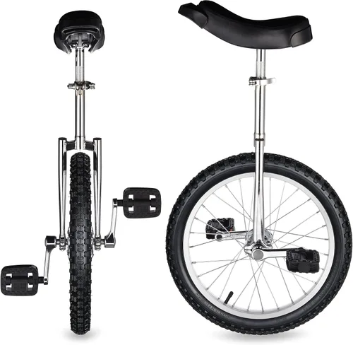 Miniatura 5 de ZeHuoGe Bicicleta de ciclismo monociclo de 18 pulgadas con asiento de sillín de liberación cómodo, rueda de butilo a prueba de fugas, altura