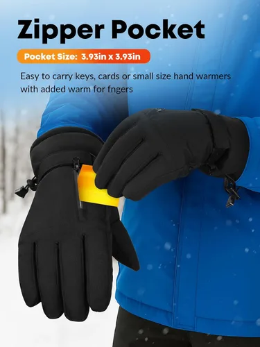 Miniatura 2 de KASBAH Guantes térmicos impermeables de invierno para hombres y mujeres, guantes de esquí con aislamiento cálido con diseño antideslizante