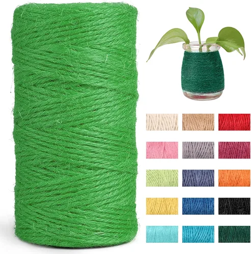 Miniatura 16 de JeogYong Cuerda de yute de 0.079 pulgadas, 328 pies de grosor, cuerda de yute natural de 3 capas para manualidades, envoltura de regalos, embalaje