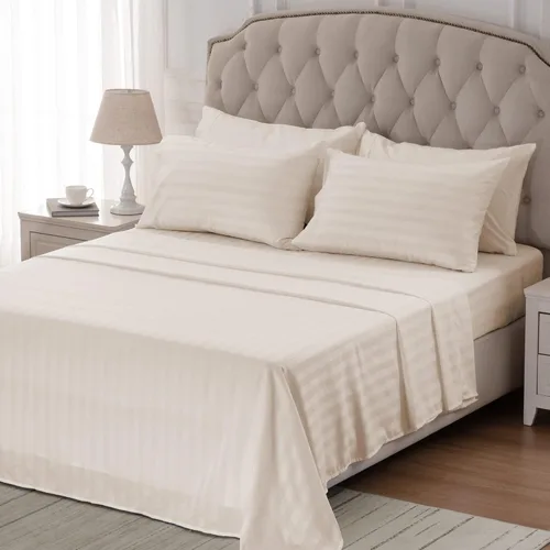 Miniatura 20 de SLEEP ZONE Juego de Sábanas Refrescantes a Rayas Queen - Juego de Sábana Ajustable, Sábana Plana y Fundas de Almohada de 4 Piezas - Sábana de Cama a