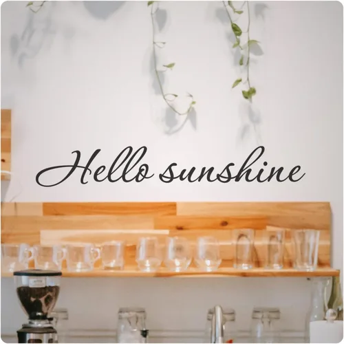 My Vinyl Story - Hello Sunshine - Calcomanía inspiradora para pared, con citas, arte de vinilo, palabras de amor, decoración sobre la cama, Negro