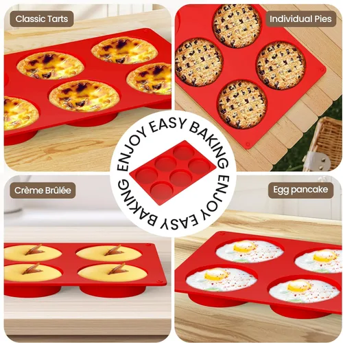 Miniatura 7 de Moldes de huevo de silicona Redfly para sándwiches de desayuno 3 piezas, moldes para huevos fritos de 4 pulgadas antiadherentes, moldes