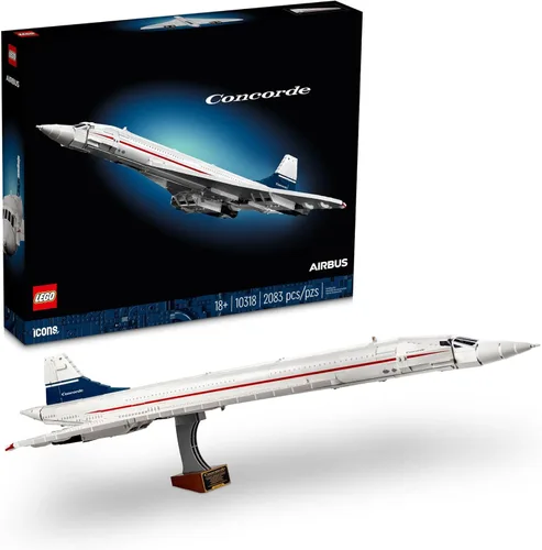LEGO Icons Concorde Modelo de Avión, Regalo para Adultos, Construye un Modelo Réplica del Avión Comercial Supersónico más Famoso del Mundo con