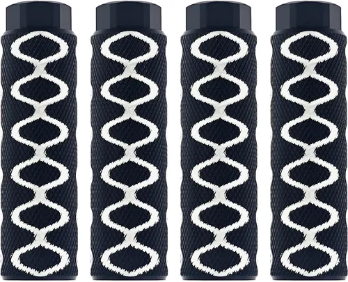 Miniatura 13 de 2 pares de reposapiés de aleación de aluminio para bicicleta de montaña, clavijas de acrobacias traseras, compatibles con ejes de 3/8 pulgadas Negro