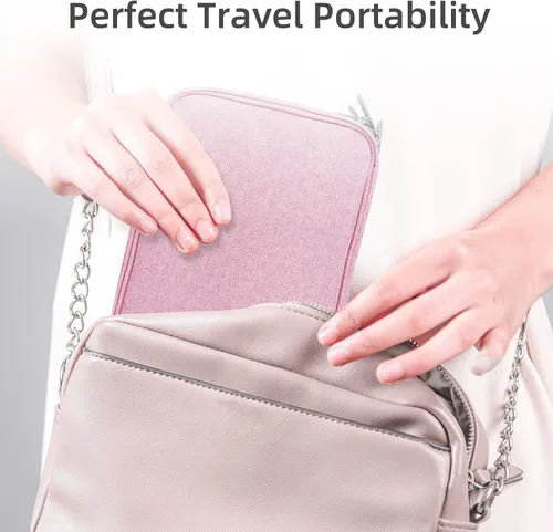 Miniatura 6 de Estuche organizador electrónico de viaje, bolsa para cables de viaje, resistente al agua, bolsa de doble capa para cables, cables, iPad Mini, regalo