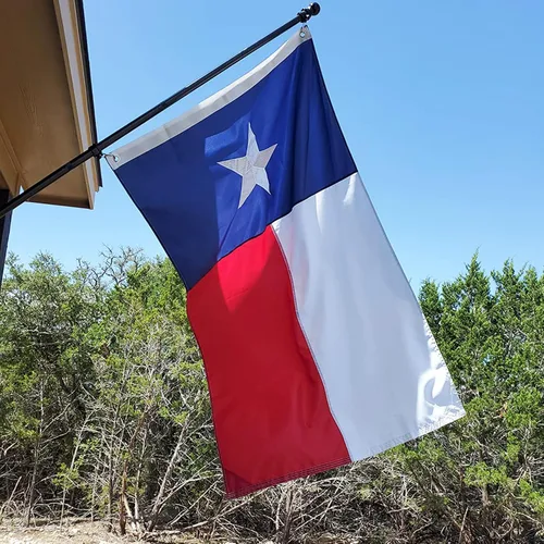 Miniatura 6 de Homissor Bandera del estado de Texas de 3 x 5 pies, banderas bordadas cosidas TX banderas de nailon resistentes para exteriores, color vivo, ojales