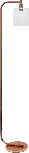 Miniatura 6 de Simple Designs LF1036-RGD Lámpara de pie de linterna de hierro industrial de estilo antiguo con pantalla de vidrio, oro rosa
