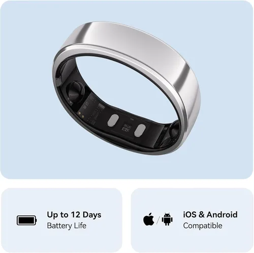 Miniatura 7 de RingConn - Gen 2, anillo inteligente con monitoreo de apnea del sueño, sin suscripción, batería de 12 días, seguimiento de salud, compatible