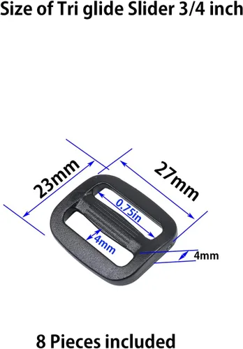 Miniatura 2 de Deslizador de tres deslizamientos, correa de hebilla deslizante de plástico resistente para correa de mochila