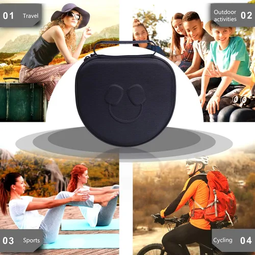 Miniatura 2 de LTGEM - Funda compatible con auriculares Airpods Max, funda rígida para oficina, bolsa de almacenamiento de viaje, color negro y gris (solo funda)
