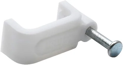Miniatura 3 de 100pcs 0.551 in Flat Ethernet Cable Cable Clips Solo Cable Coaxial Abrazaderas con Clavo para Gestión de Cables (Blanco)