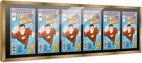 Miniatura 139 de Poster Palooza Marco de cómic con paspartú para 1 cómic de la Edad de Bronce publicado entre 1970 y 1985, marco de cómic negro para cómic de 7.25 x