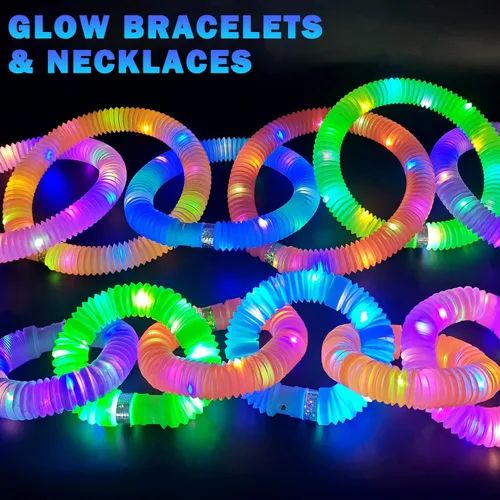Miniatura 3 de 24 piezas de suministros de fiesta iluminados para niños 4-8-12, 4 de julio, pulseras de palo brillante a granel accesorios de decoración para niños
