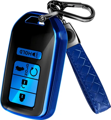 Miniatura 10 de Lucrum Compatible con funda para llavero Honda y llavero de cuero - Estuche de llavero de TPU para Accord Civic CR-V HR-V Pilot Ridgeline SE LX