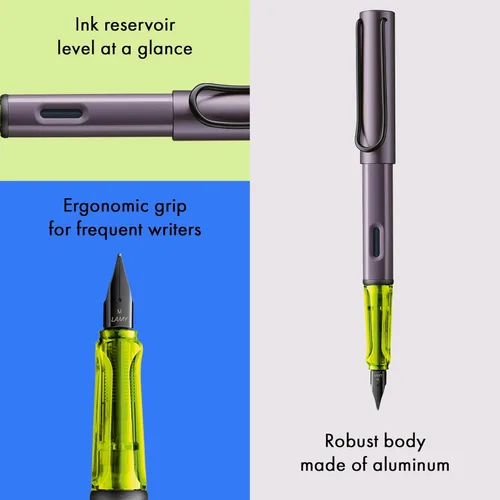 Miniatura 3 de LAMY AL-star aubergine - Pluma estilográfica con empuñadura ergonómica y plumín de acero pulido en tamaño M - cuerpo ligero de aluminio - incluye