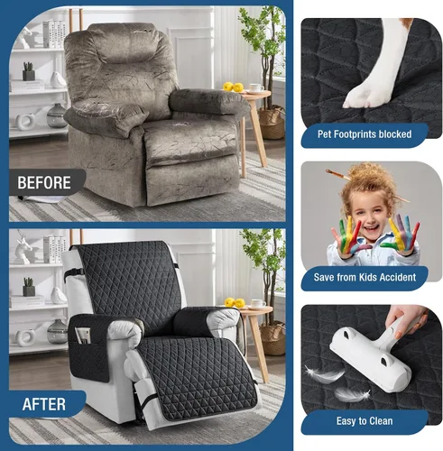 Miniatura 4 de TAOCOCO Funda para Sillón Reclinable 100% Impermeable - Funda para Sillón Reclinable con Gránulos Antideslizantes, Fundas para Sillas Reclinables