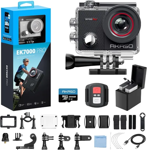 Miniatura 14 de Cámara de acción AKASO EK7000 Pro 4K con pantalla táctil EIS, ángulo de visión ajustable de 40m, cámara resistente al agua, cámara con mando a