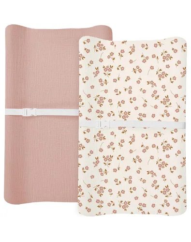 Miniatura 14 de Juego de 2 fundas para cambiador para bebé niño y niña, fundas de muselina para cambiador con estilo bohemio, ropa de cama neutra para guardería
