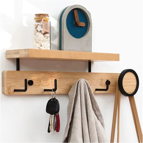 Miniatura 8 de Ganchos para colgar abrigos de pared, ganchos de entrada para abrigos, ganchos de madera, organizador de ropa, perchero para dormitorio, armarios