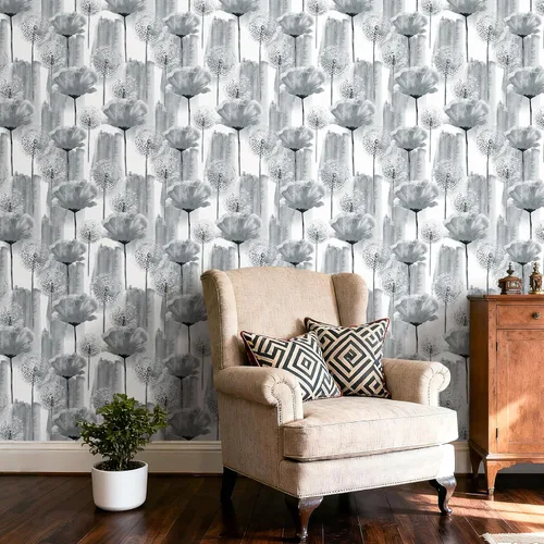 Miniatura 2 de Papel tapiz autoadhesivo de 17.5 pulgadas 317.5 pulgadas 317 pulgadas, color gris, autoadhesivo, extraíble para paredes, armarios, cajones, papel
