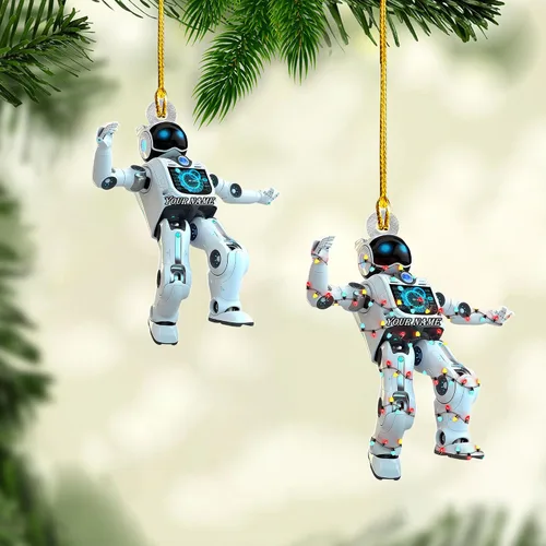 Miniatura 14 de Adorno de robot personalizado 2025, adornos de robot para árbol de Navidad, adorno de robótica, decoración colgante para árbol de Navidad (Robot1)