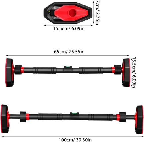 Miniatura 4 de ULTECHNOVO Barra de dominadas ajustable para puerta, sin taladro, barra de entrenamiento de fuerza, equipo portátil de gimnasio en casa con bloqueo