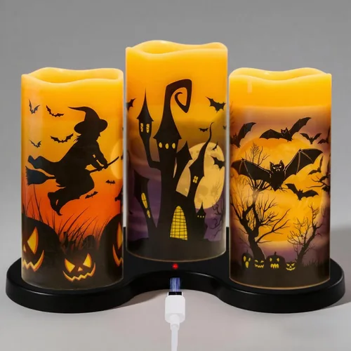 Miniatura 13 de Juego de 3 velas de calcomanía de Halloween de DRomance