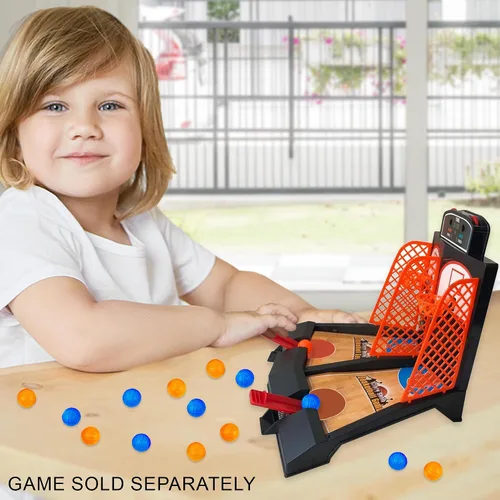 Miniatura 5 de ArtCreativity Mini Basketball Tabletop Game with 20 Mini Balls or 24 Replacement Balls, 2-Player Desktop Arcade Basketball Toy for Kids and Adults