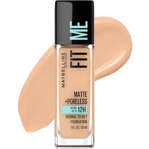 Maybelline Fit Me - Maquillaje líquido mate y sin aceite sin poros, color beige verdadero, 1 unidad (el embalaje puede variar)