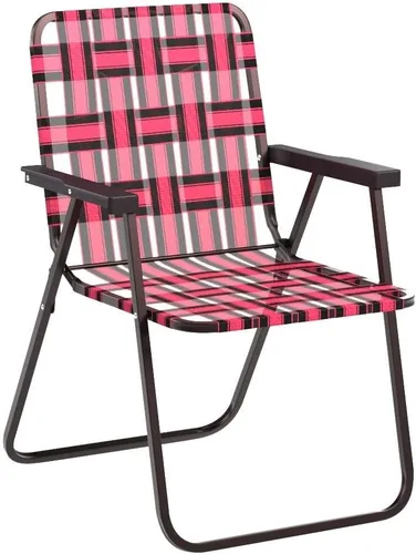 Miniatura 5 de Giantex Juego de 6 sillas de playa, sillas plegables para patio para adultos, sillas de cincha al aire libre con marco de acero, sillas de camping