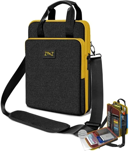 Miniatura 12 de ZINZ Bolsa de hombro para laptop de 12.3-13 pulgadas, bolso expandible con compartimento para objetos de valor compatible con MacBook Air/Pro/Neo