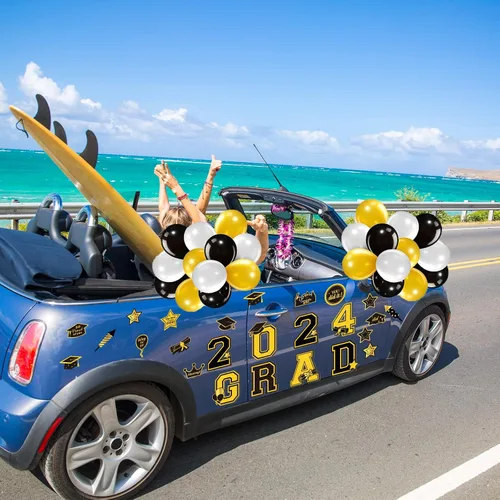 Miniatura 5 de OBUSATT Juego de 25 imanes de graduación 2025 para automóvil, decoraciones de coche de felicitaciones, desfile de graduación, decoración de fiesta