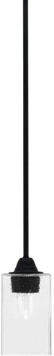 Miniatura 243 de Toltec Lighting Paramount - Mini colgante de 1 luz en acabado negro mate con cristal de arte perla de 7 pulgadas y estilo negro