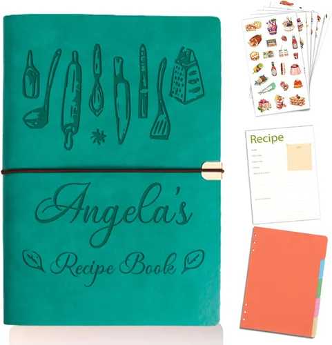 Miniatura 10 de Libro de recetas personalizado para escribir en tus propias recetas, libro de recetas personalizable de 6.7 x 9 pulgadas, 5 divisores y espacio