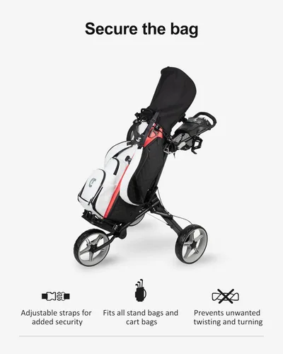 Miniatura 6 de Caddytek CaddyLite Compact - Carrito de golf plegable de aluminio ligero de 3 ruedas con sistema de plegado cuádruple, ruedas EVA, mango ajustable