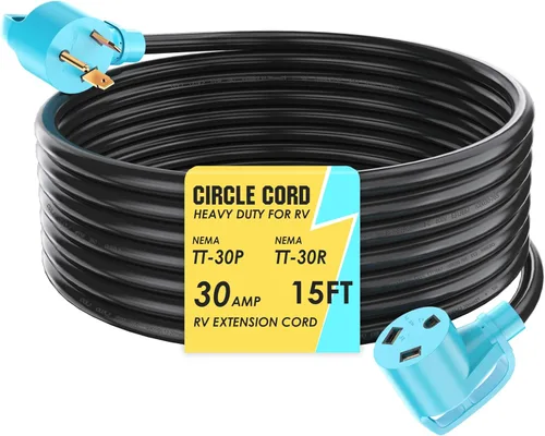 Miniatura 13 de CircleCord Cable de alimentación para caravana de 30 amperios de 36 pies con bloqueo giratorio, resistente calibre 10, 3 cables, STW de cobre puro