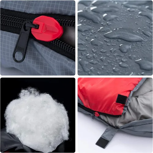 Miniatura 4 de BISINNA - Saco de dormir con almohada - Saco de dormir para 4 estaciones, ligero, impermeable, cálido y lavable para adultos, niños, mujeres, Gris
