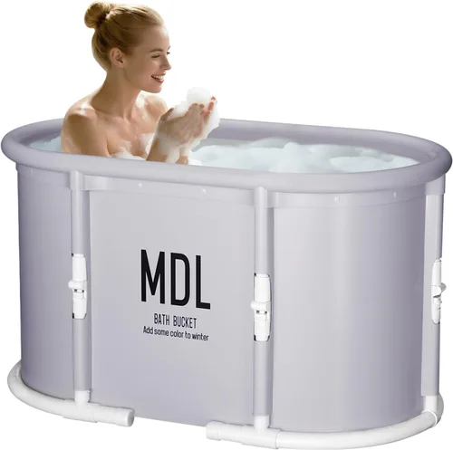 Miniatura 11 de Bañera portátil, bañera plegable sin instalación, bañeras de ducha independientes con cojín, bañera de hidromasaje plegable, bañera de agua caliente