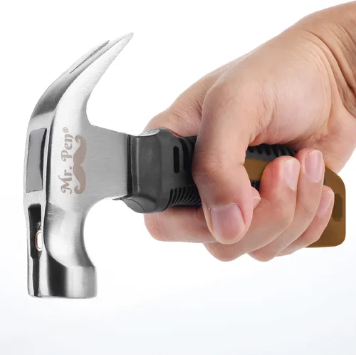 Miniatura 7 de Mr. Pen - Martillo de camping de 8 onzas color marrón - Martillo de uñas, pequeño y ancho, con punta de clavo, magnético, pequeño martillo de uñas