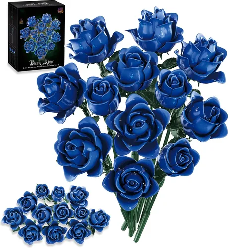Miniatura 8 de Blue Moon - Juego de construcción de casa de flores con luz, colección botánica, kit de bloques de construcción de casa del árbol, compatible
