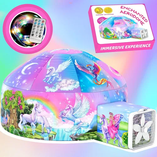 Miniatura 8 de W&O Aerodome Arctic Camo con luces LED y sonido, se infla en segundos para niños de 3 a 12 años (ventilador no incluido)
