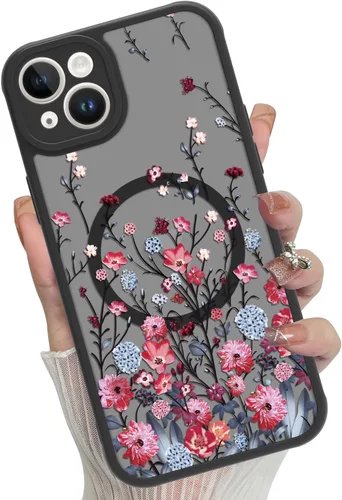 Miniatura 61 de Funda magnética para iPhone 17 Pro [compatible con MagSafe], bonita funda de moda con estampado de leopardo negro, translúcida, mate, parte trasera