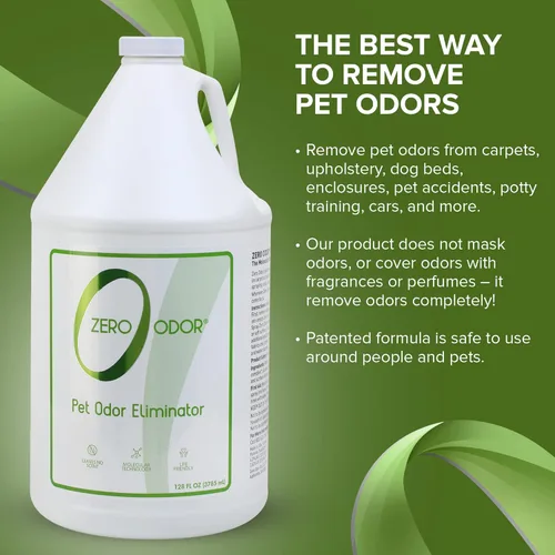 Miniatura 6 de Zero Odor Eliminador de olores de mascotas, removedor de olores de aire y superficie para alfombras, muebles y camas de mascotas, repuesto, 128 onzas