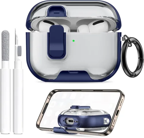 Miniatura 27 de Funda compatible con Airpods Pro 3 (2025) con soporte para teléfono y kit de limpieza, bonito clip de silicona suave para Apple AirPods Pro de 3ª