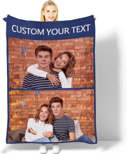 Miniatura 8 de Manta personalizada con imagen, manta personalizada para parejas, manta de fotos para sofá, familia, Navidad, Halloween, cumpleaños, boda, regalos 2
