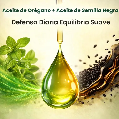Miniatura 4 de Aceite de orégano con aceite de semilla negra, gotas de aceite de orégano 4 en 1 con aceite de cúrcuma y vitamina E, 80% Carvacrol, inmune