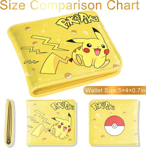 Miniatura 3 de Toyuma para cartera de cuero anime, Pikac amarillo, Minimalista