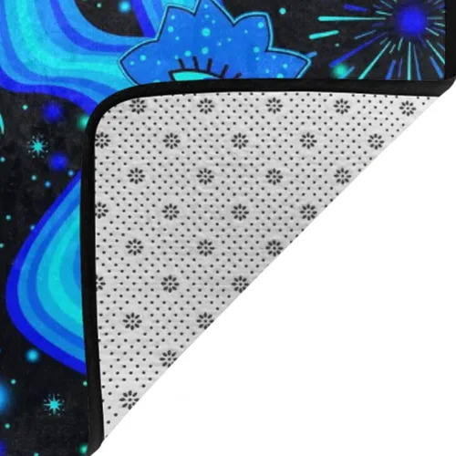 Miniatura 6 de Alfombra de área ultra suave y acogedora para niñas, niños, adolescentes, alfombra de área de juegos, hongos, flores, ojos, estrellas, plantas